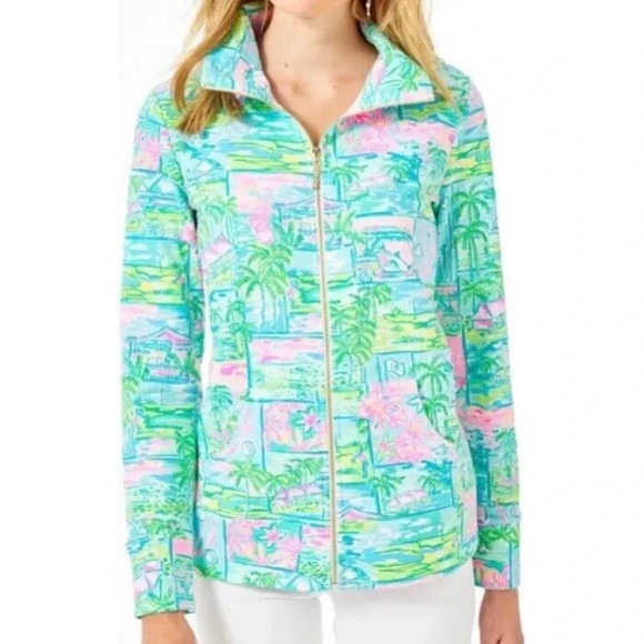 Lilly Pulitzer Jackets & Blazers - Lilly Pulitzer Jacket Full Zip honda Classic Multi Color Rare Women’s Size XXS